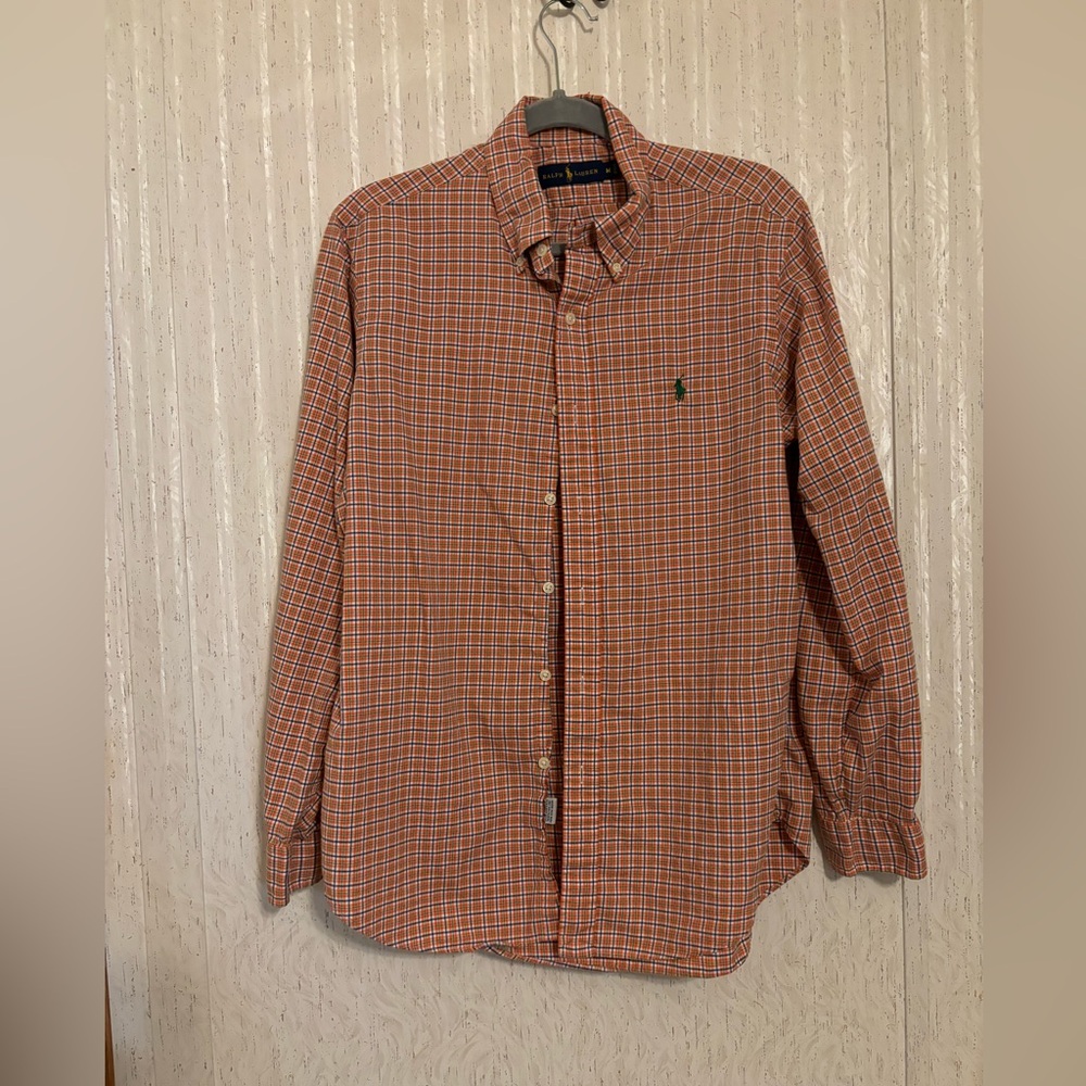 Ralph Lauren Men's Orange Plaid Shirt